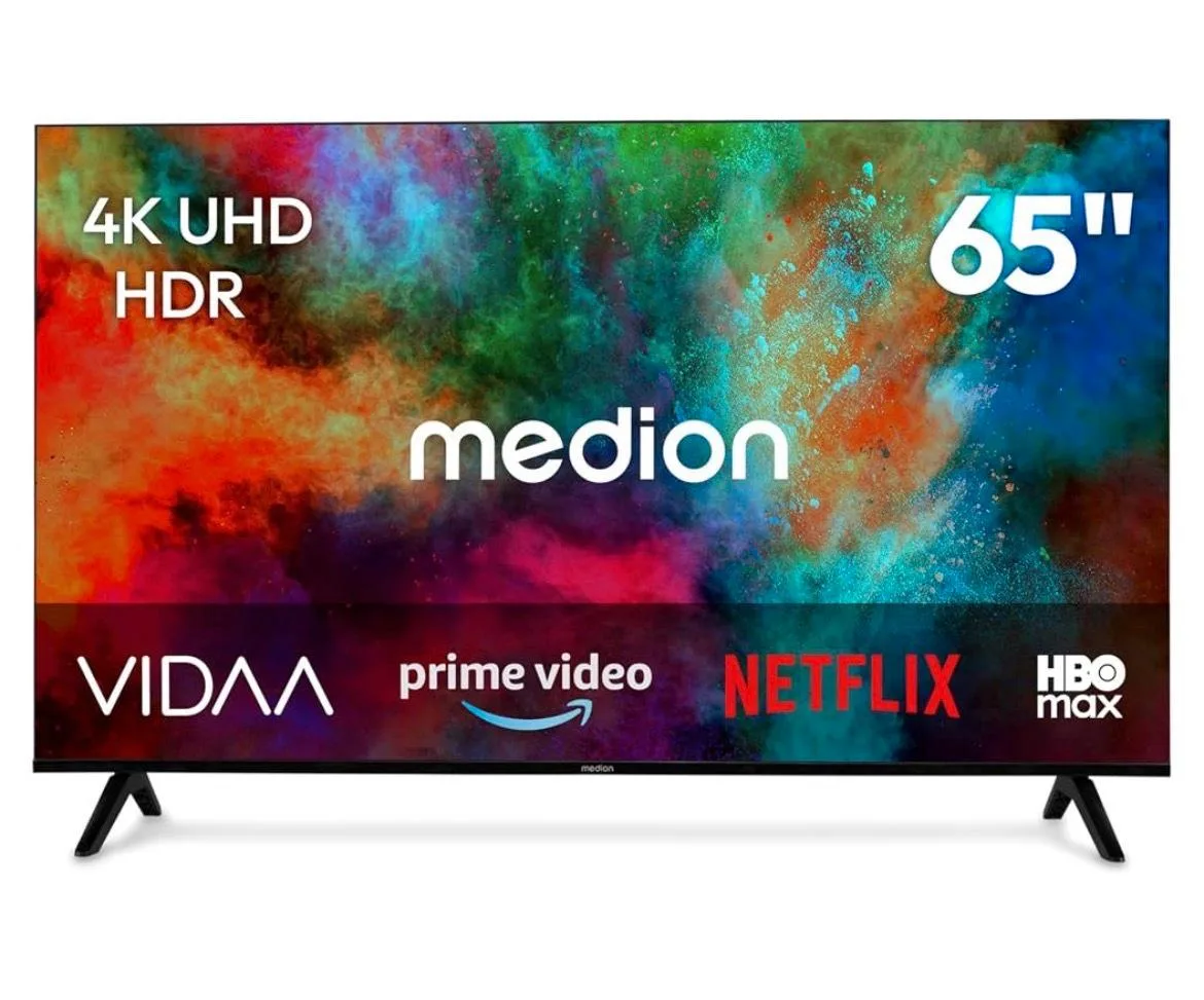 Medion Ultra HD-Fernseher 4K UHD HDR Smart TV Magenta TV Prime